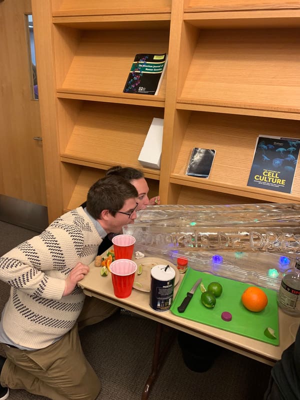 Blake’s Thesis Defense & Celebration photograph by Churchman Lab members