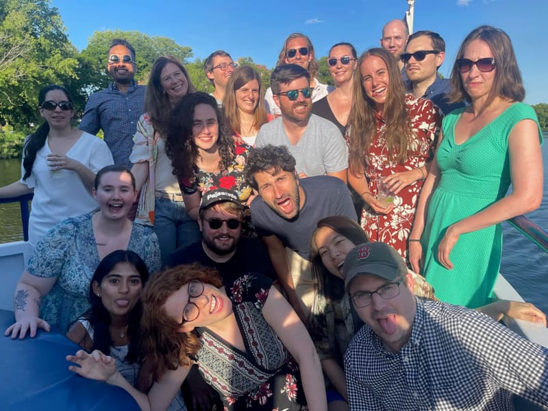A final group portrait from the Charles River cruise