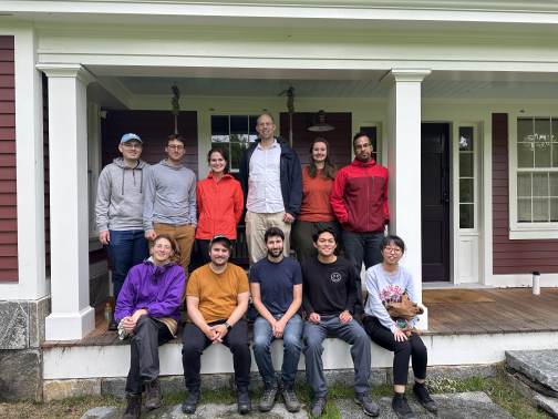 Churchman Lab group portrait on the farmhouse steps